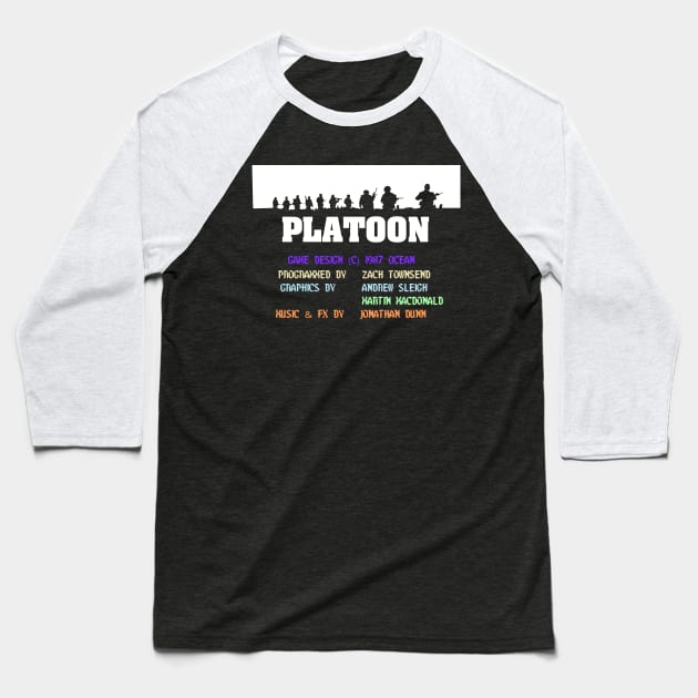 Platoon C64 Credits Screen (Dark Garments ONLY) Baseball T-Shirt by Republic of NERD 